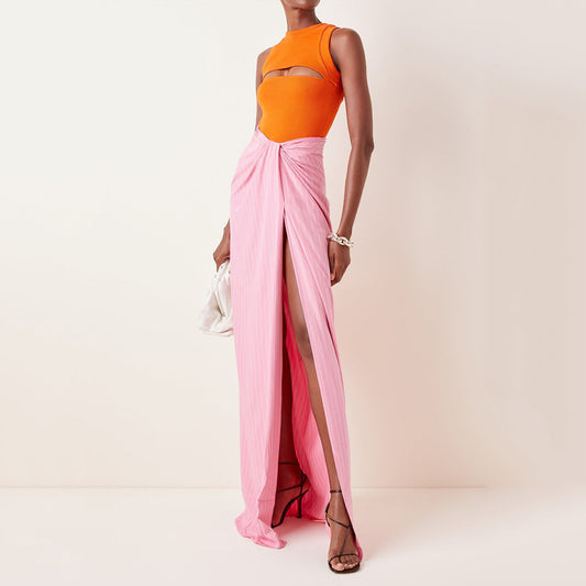 Jumpsuit Mujer Verano Cuello Redondo Sin Mangas Color Liso - Image 2