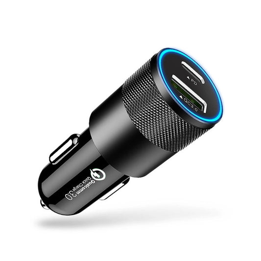 Cargador Dual USB-C PD de Aluminio para Auto - Image 2
