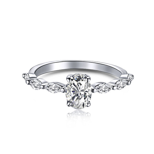 Anillo de Plata 925 Óvalo con Zirconia 5A Brillante - Image 2
