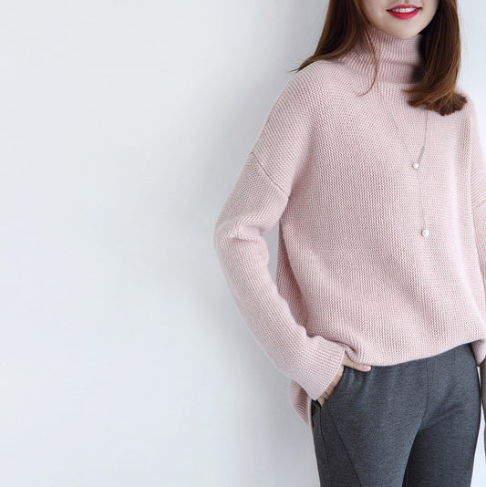 Suéter Tejido de Manga Larga Oversized con Diseño Minimalista - Image 2