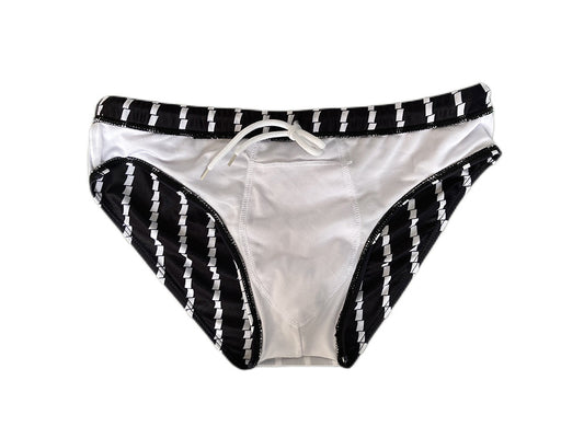 Traje de Baño Deportivo Rayas Verticales Cintura Baja para Competencia - Image 2