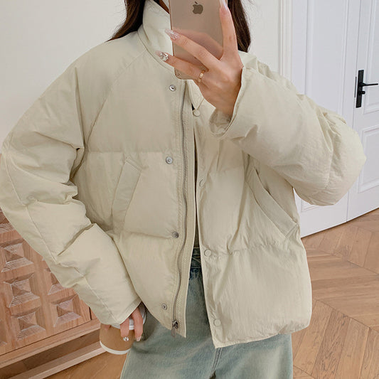 Chaqueta Acolchada Corta con Cuello Parado para Mujer - Image 2