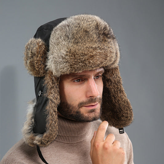 Gorro Térmico Unisex de Piel de Conejo con Protección Auditiva para Clima Frío - Image 2