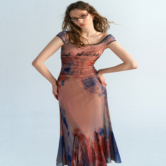 Vestido Estampado con Pintura al Óleo de Tonos Suavizados - Image 2
