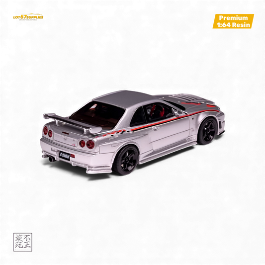 Cars' Lounge Nissan Skyline GT-R R34 Z-TUNE Nismo Edition Prata 1:64