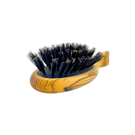 Dural Olive Wood rubber cushion hair brush with boar bristles - Tekeno