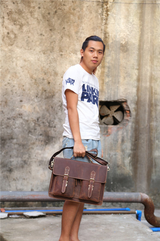 Bolso Messenger de Cuero Crazy Horse - Estilo Vintage Duradero - Image 9