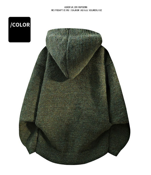 Cardigan Tejido Holgado con Capucha para Hombre - Image 17