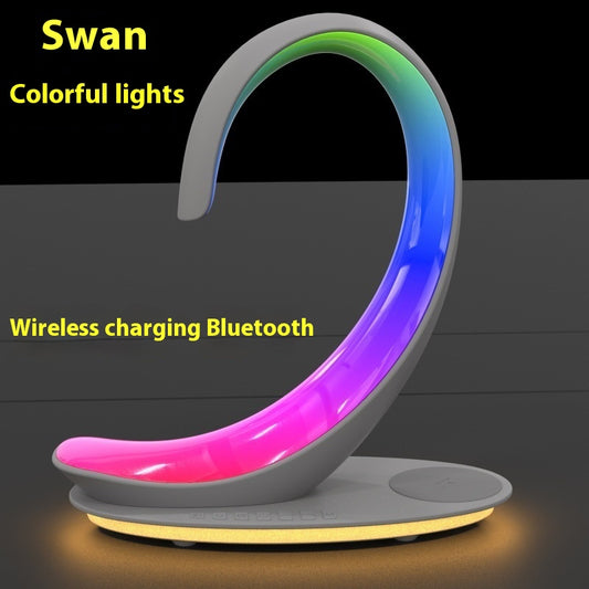 Cargador Inalámbrico de Escritorio 3 en 1 con Parlante Bluetooth y Luz LED Cisne - Image 2