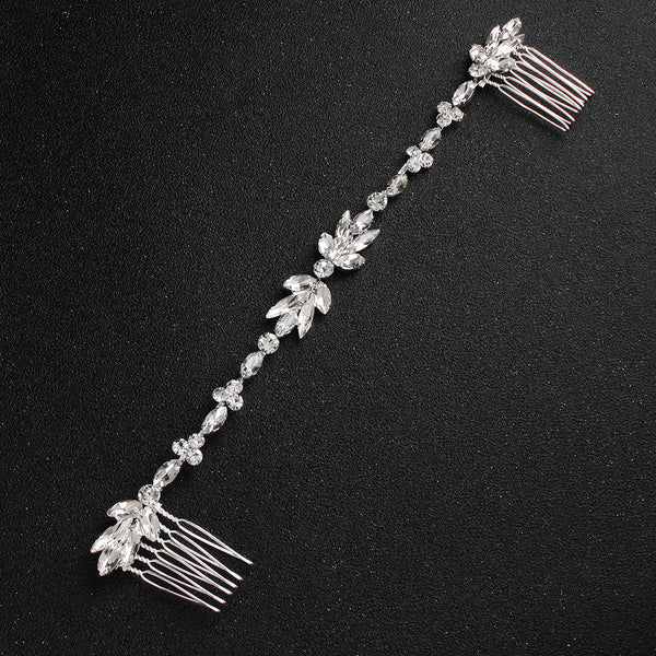 Peineta para Moño con Flores de Cristal - Accesorio Elegante para el Cabello