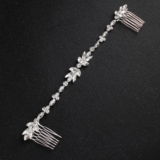 Peineta para Moño con Flores de Cristal - Accesorio Elegante para el Cabello - Image 2