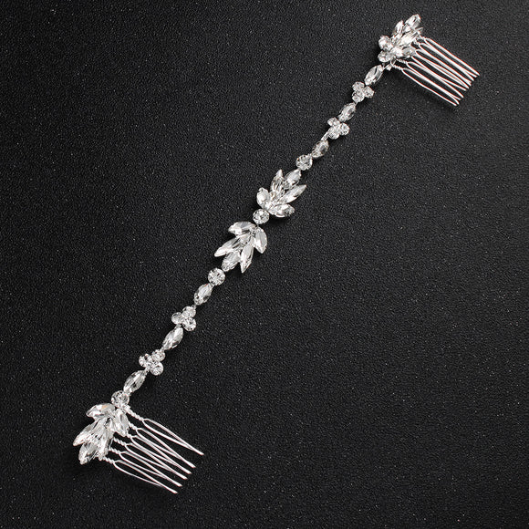 Peineta para Moño con Flores de Cristal - Accesorio Elegante para el Cabello