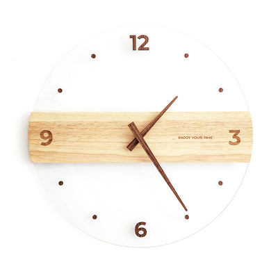 Reloj de Pared Moderno Madera Maciza y Acrílico para Sala - Image 9