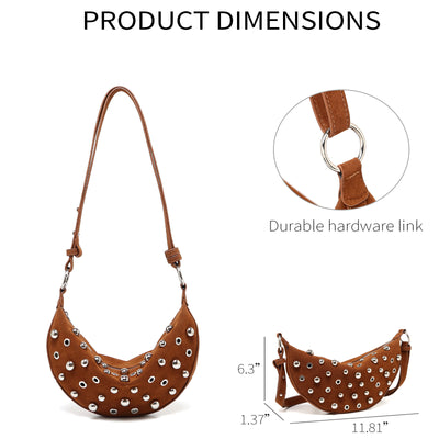 Bolsa Crossbody Retro con Remaches Acabado Metalizado Mate - Image 4