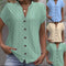 Camisa Casual de Escote V y Manga Corta con Textura Jacquard