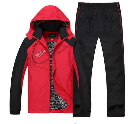Men's blue and navy hooded tracksuit with full-zip jacket and matching pants, featuring a 'POPULAR' graphic. - Image 7