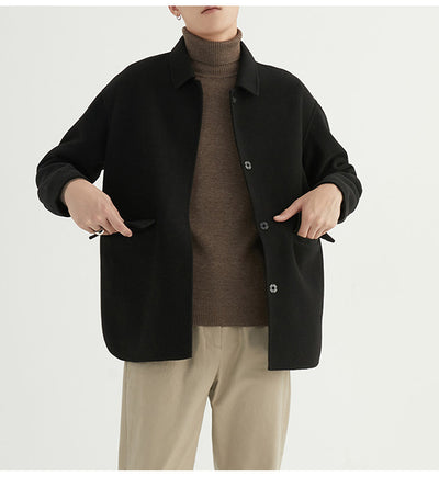 Abrigo de Lana Reversible Estilo Británico para Hombre - Image 16