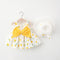 Vestido Infantil Estampado con Tirantes y Moño - Colección Verano