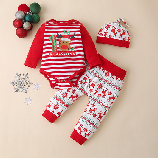 Mono Navideño de Rayas Europeo con Capucha para Niños - Image 7