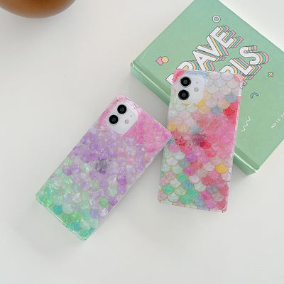 Funda Celular con Patrón Escama de Pez Electrochapada y Borde Recto - Image 7