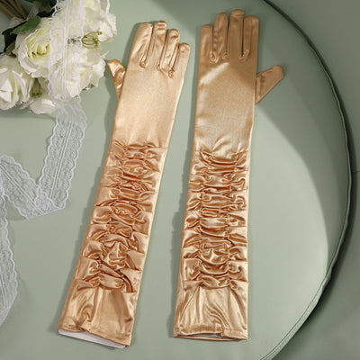 Guantes Largos de Satén para Novia - 50cm Elegancia Extendida - Image 10