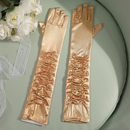 Guantes Largos de Satén para Novia - 50cm Elegancia Extendida - Image 10