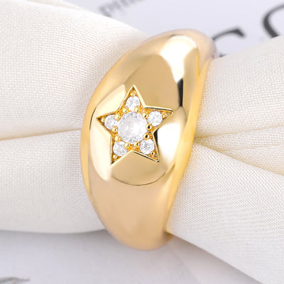 Anillo Domo Estrella de Cinco Puntas para Mujer - Image 9