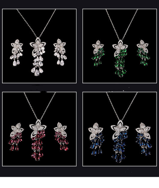 Aretes de Circón Flor Pequeña con Borla de Gota - Hipoalergénicos Estilo Coreano - Image 11