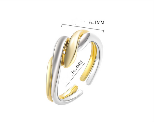 Anillo de Plata S925 con Textura de Ondas Irregulares para Mujer - Image 12