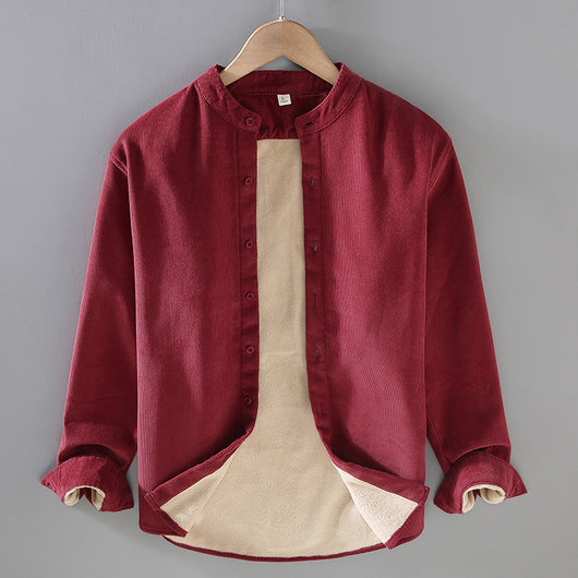 Chaqueta de Corduroy Grueso Forrada en Franela con Cuello Alto - Image 5