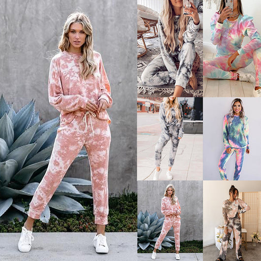 Sudadera Estampado Tie-Dye Cuello Redondo Manga Larga