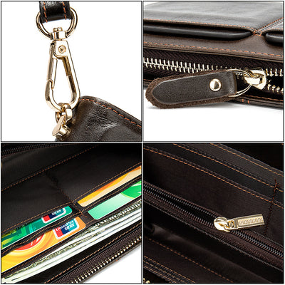Cartera Larga Ejecutiva para Hombre Cuero Genuino Múltiples Compartimentos - Image 3
