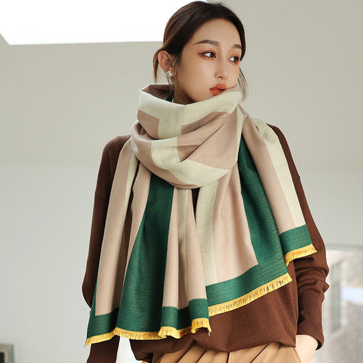 Bufanda de Cachemira Gruesa Coreana para Mujer - Primavera y Otoño - Image 5