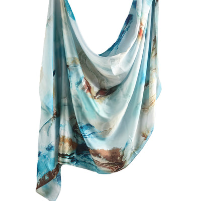 Pañuelo de Seda Estampado Mármol Étnico Premium - Image 8