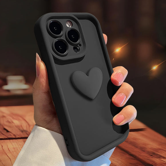 Funda 3D Amor con Lente Esmerilado - Protección Total para tu Celular