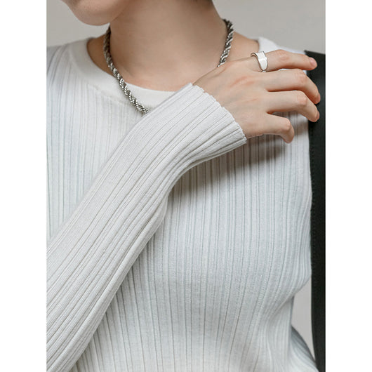 Suéter Ajustado con Diseño Asimétrico y Manga Larga para Mujer - Image 8