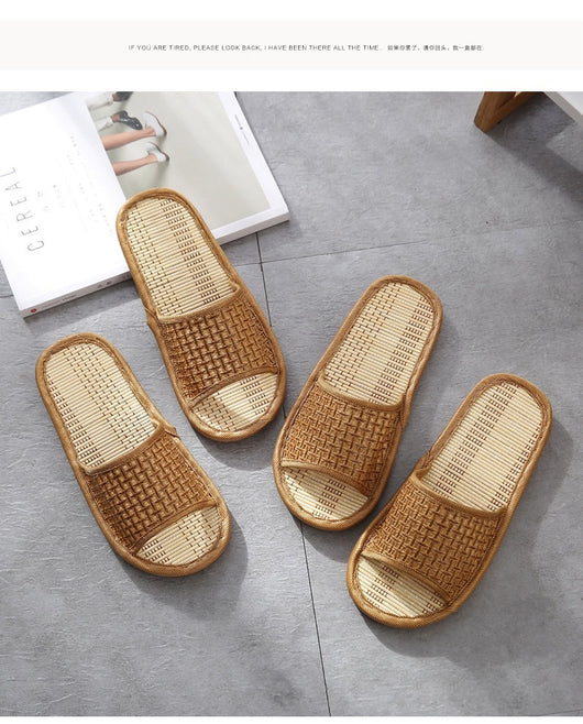 Pantuflas de Pareja con Suela Suave y Diseño en Fibra Natural - Image 29