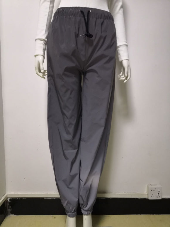 Pantalones Reflectantes con Cintura Elástica Doble y Cordones para Correr Nocturno