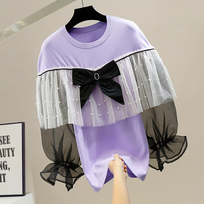 Playera Estilo Occidental con Detalle de Moño 3D Versátil - Image 10