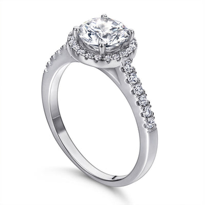 Anillo de Plata S925 Baño de Oro Blanco 18K Propuesta Matrimonial Elegante - Image 6