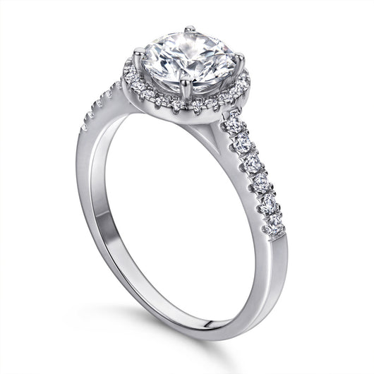 Anillo de Plata S925 Baño de Oro Blanco 18K Propuesta Matrimonial Elegante - Image 6