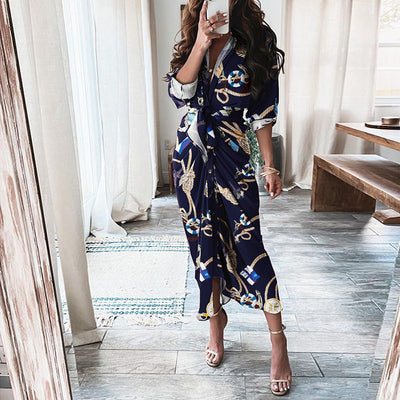 Vestido Camisero con Cordones Europeo Elegante de Manga Larga - Image 20
