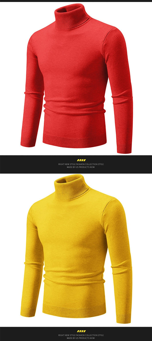 Suéter Cuello Alto Básico para Hombre - Estilo Europeo y Americano - Image 25