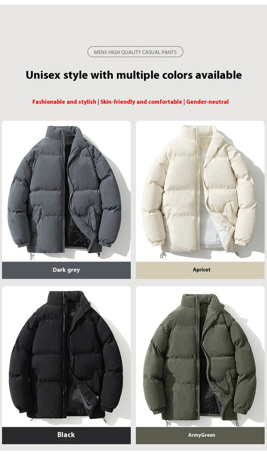 Chamarra Acolchada de Invierno para Hombre con Cuello Alto - Image 19