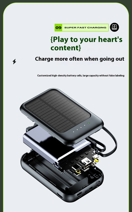 Banco de Energía Solar Portátil de Gran Capacidad con Cable para Camping - Image 15