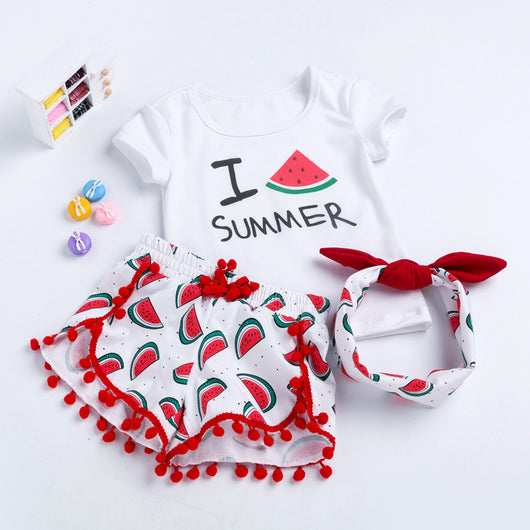 Conjunto de Playa para Niña: Playera y Shorts de Verano con Diadema - Image 10