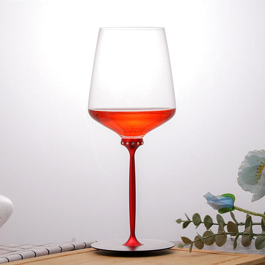Copa de Vino Cristal Rojo Diseño Artístico Danzante