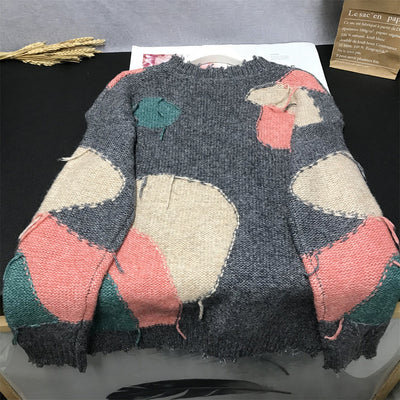 Suéter Tejido Casual Retro con Bordes sin Rematar para Mujer - Image 21