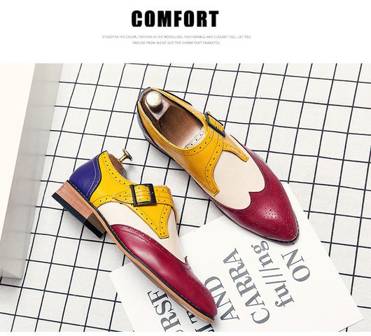 Zapatos de Cuero para Hombre con Bloques de Color - Tendencia Moderna - Image 14