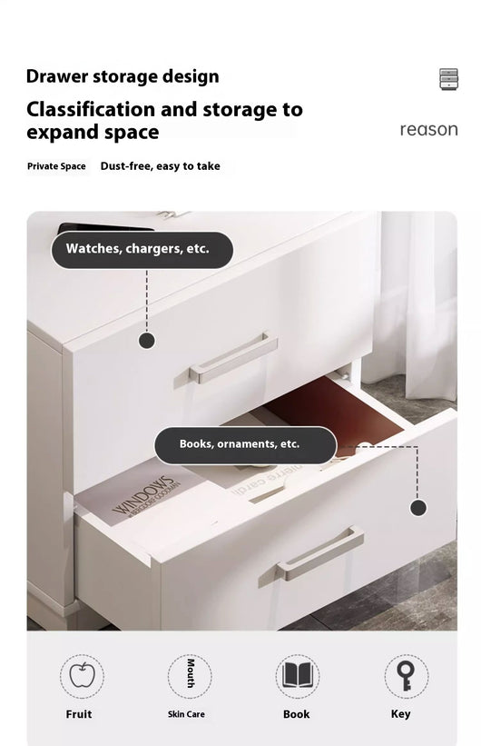 Mesita de Noche Compacta con Estante y Gabinete de Almacenamiento - Image 15